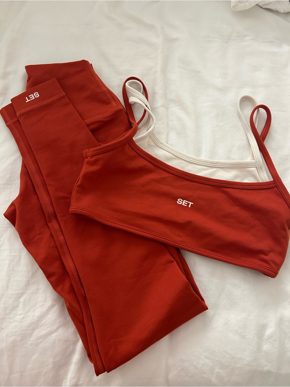 SET Active burnt orange Seamless Bralette & Legging Set(never worn) - Picture 1 of 1